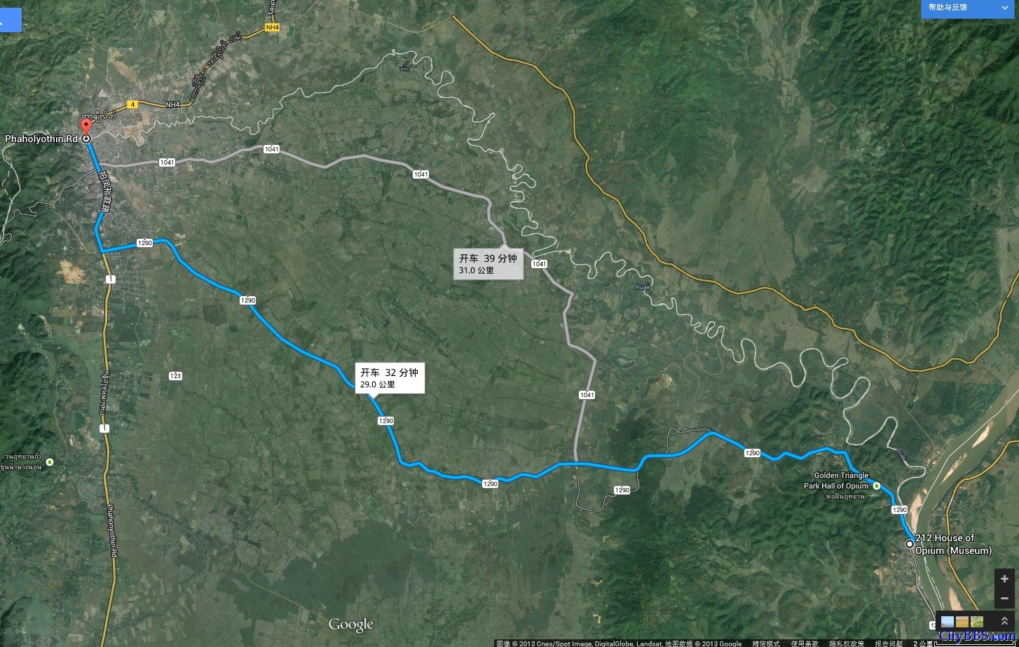 美赛泰缅边境至泰老缅交界点金三角