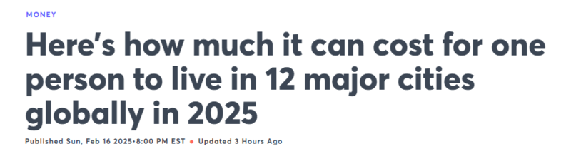 全球12大城市生活成本揭晓 全球12大城市生活成本揭晓