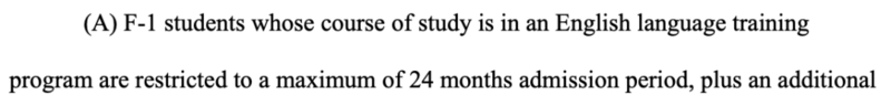 在F1的身份下进行语言学习,总时长上限为24个月 在F1的身份下进行语言学习,总时长上限为24个月