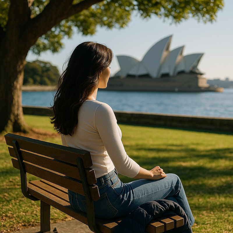 小依很喜欢坐在皇家植物园的悉尼港边晒太阳 小依很喜欢坐在皇家植物园的悉尼港边晒太阳